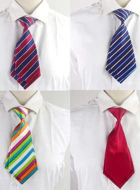 条纹领带小学生校服学院风印花