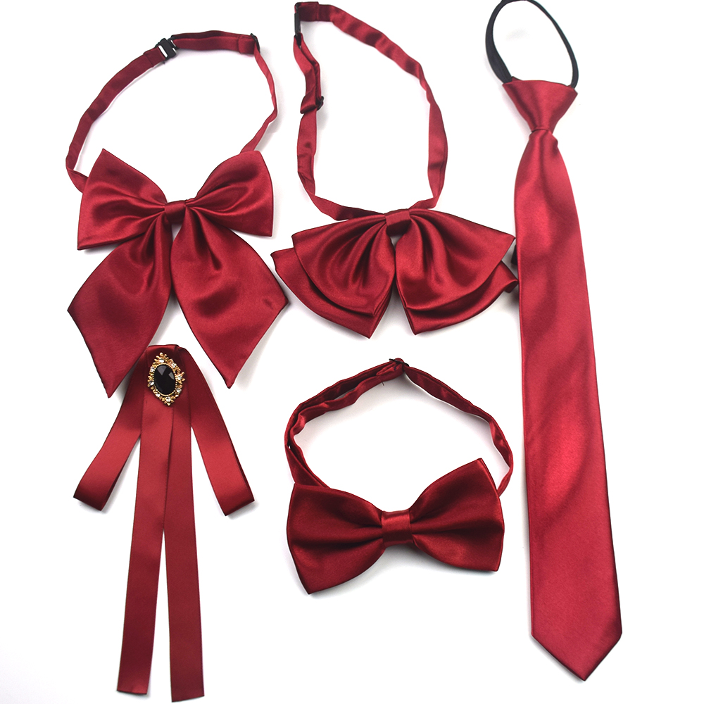 开业节庆男女领花酒红色领结领带