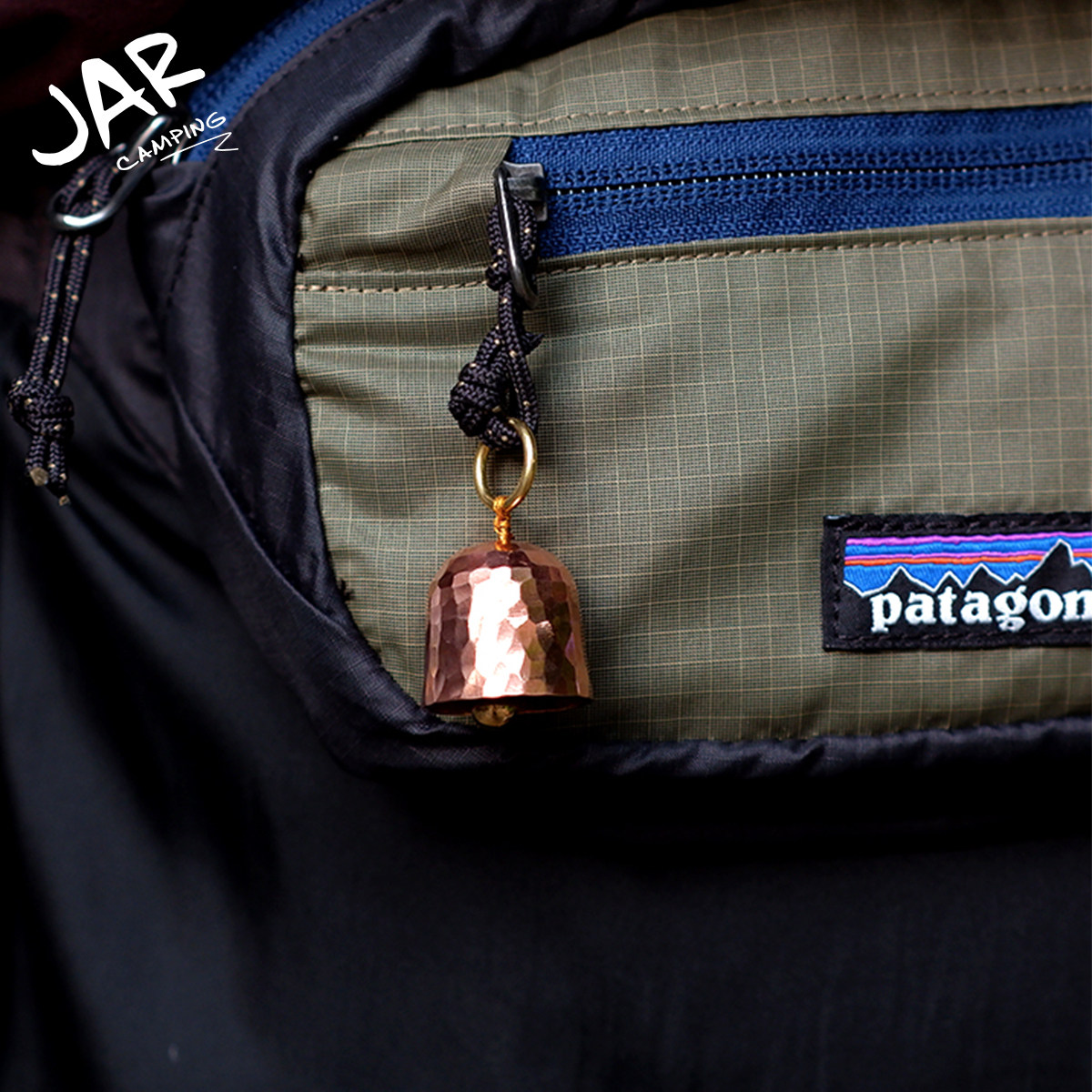 JAR CAMPING户外紫铜铃铛碳纤维挂件钥匙扣黄铜铃铛包包挂件风铃