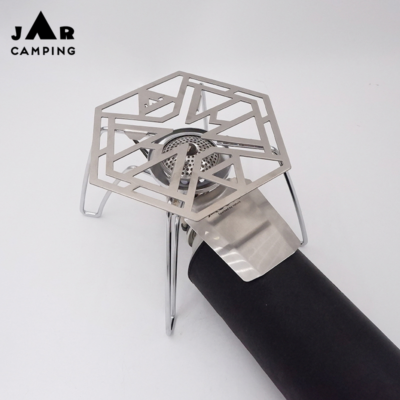 jar camping纯钛蜘蛛炉支架防风圈雪峰炉架多功能柯曼炉头支架
