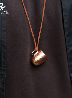 JAR CAMPING原创户外露营紫铜锤纹小酒杯清酒杯咖啡杯一口杯挂杯