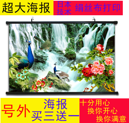 入户玄关装饰画孔雀壁画走廊横版客厅油画欧式画过道挂画现代简约图片