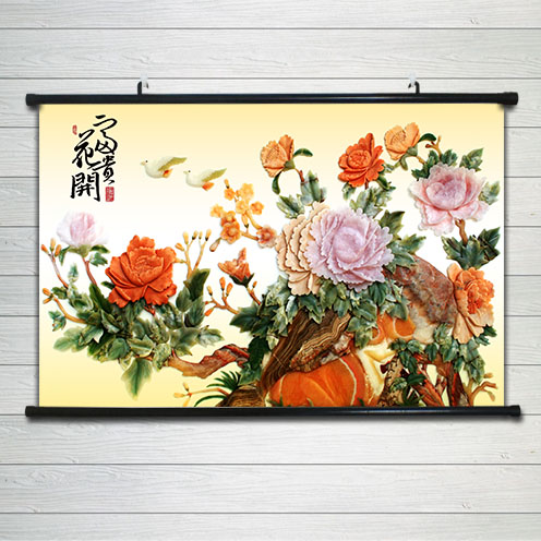 国画牡丹客厅装饰画挂画手绘花开富贵花鸟洛阳真迹办公室字画带框