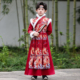 儿童汉服男童拜年2026新款 演出服加绒加厚国学服 古装 中国唐装 冬季