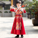 加绒冬季 过年拜年服中国风古装 演出服 2025新款 儿童汉服男童唐装