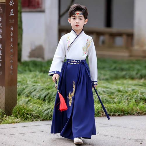 汉服男童中秋节2026新款中国风唐装古装儿童开笔礼国学服装演出服