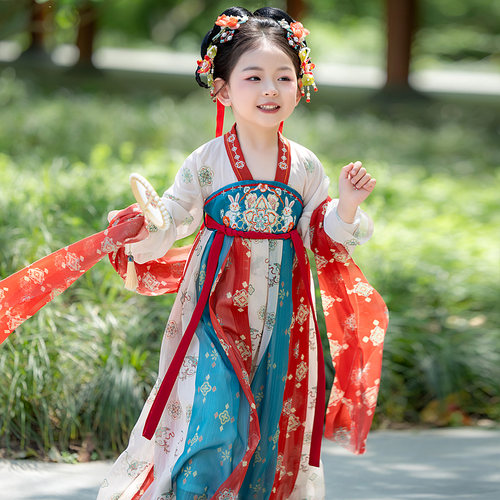 汉服女童春装2026新款中国风超仙公主裙儿童古装襦裙古典舞演出服