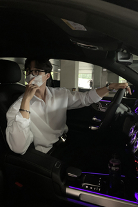 2022红很仙的衬衣男韩版宽松百搭设计感小众衫衫MX315-P55图片