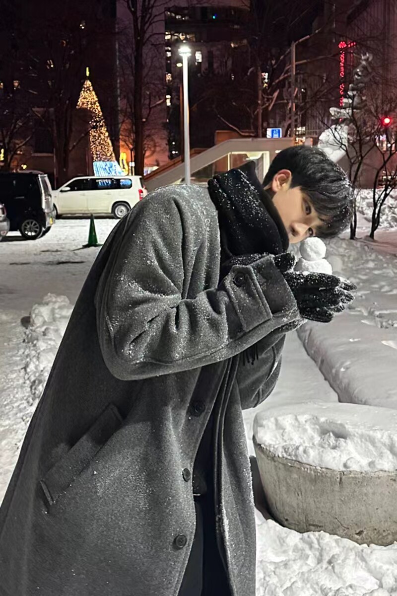 毛呢大衣男中长款韩板宽松百搭双排扣呢子英伦风外套ＭX370-P155,男装毛呢大衣,星座1203-1