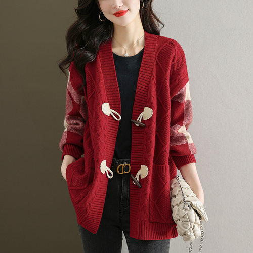 中长款高端毛衣外套宽松