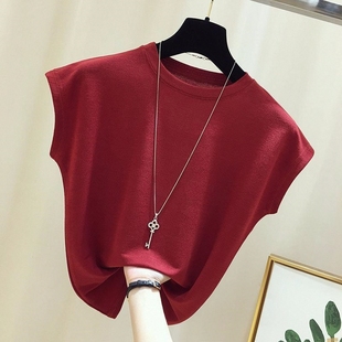 【200斤可穿】冰丝上衣女夏季宽松体恤短袖t恤打底衫针织2025新款