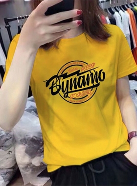 全棉短袖2025夏季新款韩版宽松印花t恤女装百搭上衣cec超火潮