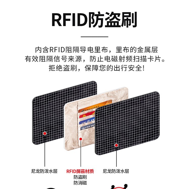 新品2025新款挂脖护照包RFID防盗证件袋多功能收纳包手机袋零钱包