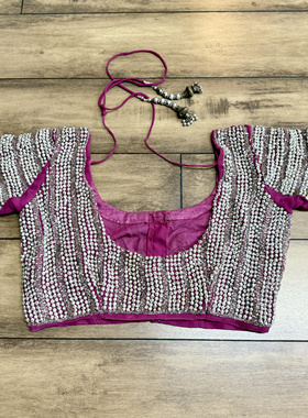 紫色系印度舞部落风肚皮舞choli进口手绣重工民族风旅拍造型上衣