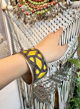 阿富汗进小众民族风复古款开口手环游牧波西米亚部落风蒙古族手镯