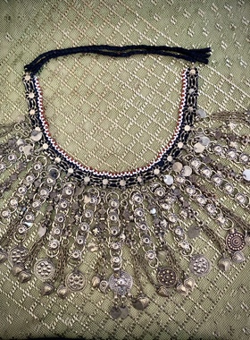 现货阿富汗老银波西米亚复古饰品民族风长流苏异域部落风夸张项链