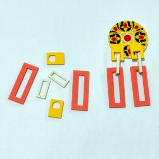 diy饰品耳环配件 3款3色长方形开口木片 木质 散珠 耳环串珠材料