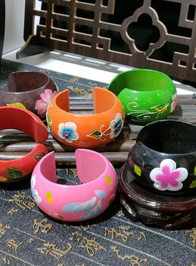 彩色木质宽手工diy饰品漆画木头