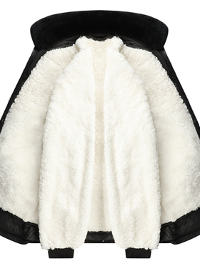 冬季新款中老年人派克服棉袄男小个子真羊皮毛一体加厚外套爸爸装