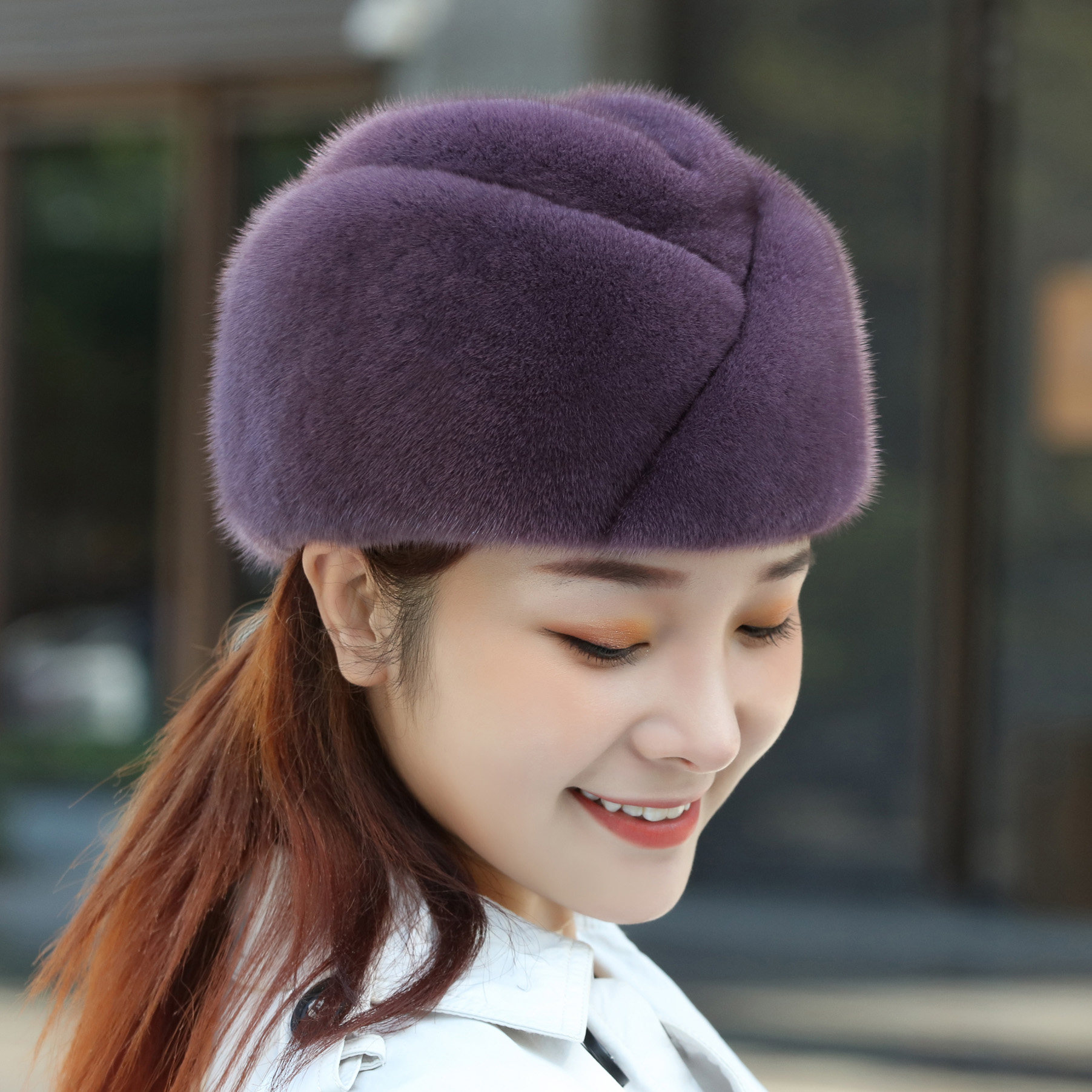 水貂皮法式礼帽女整貂皮草帽保暖冬季棉帽中老年人气质女士空姐帽