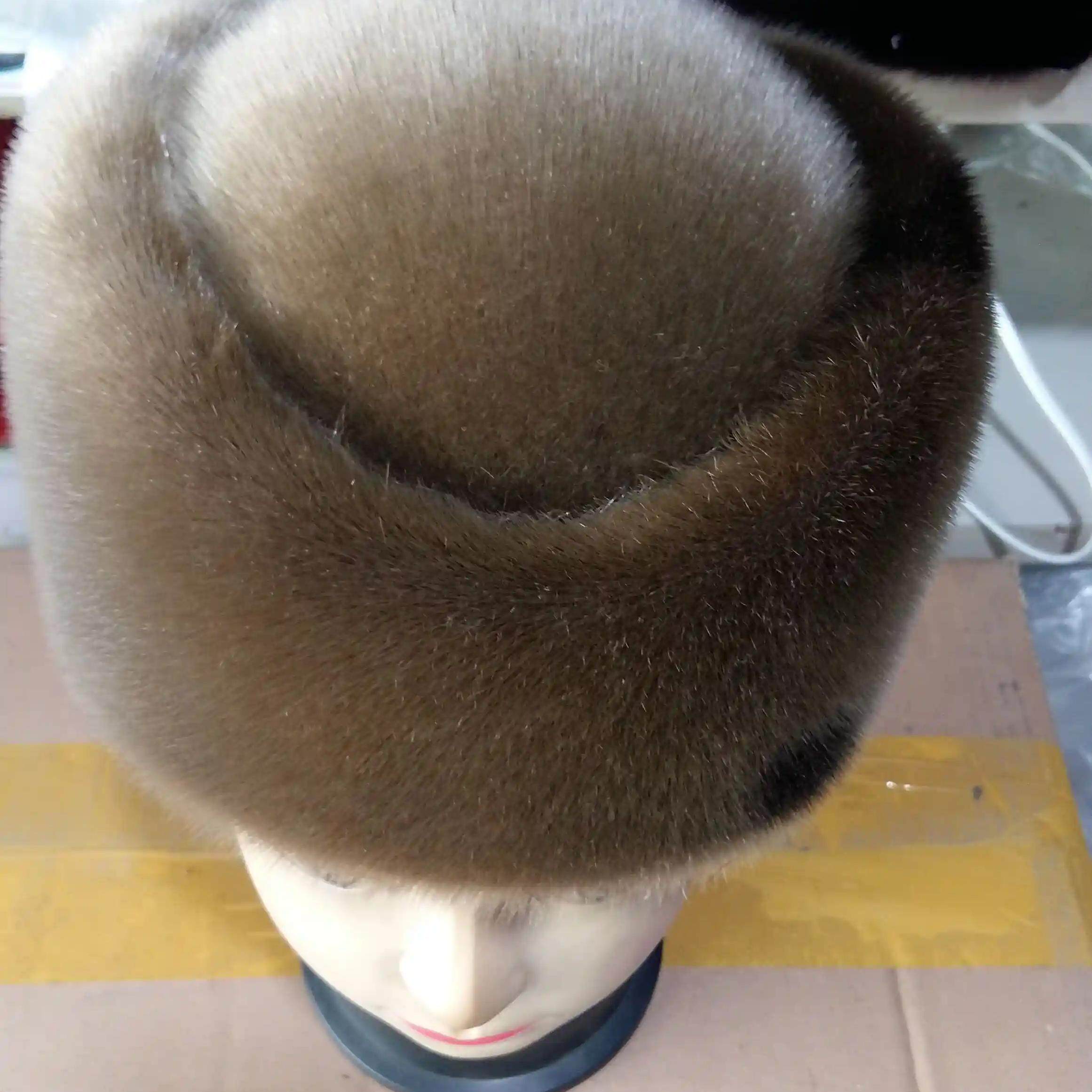 海豹帽子加拿大进口水貂整皮空姐帽礼帽水貂毛 女士秋冬皮草帽子