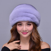 真貂皮帽子女款 进口皮草整貂皮草帽子裘皮贝雷帽冬季 保暖休闲潮新