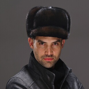 男貂皮帽子新四军男式高档水貂皮帽子男整貂中老年人老头帽冬季