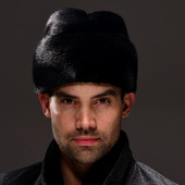 貂皮帽子男黑色进口水貂帽子冬季 中青年皮草帽子优雅大气休闲保暖