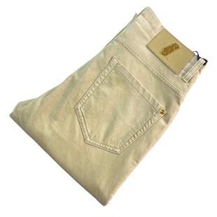 高级感轻奢时尚卡其色灯芯绒男裤子秋冬季常规款舒适平绒长裤子潮