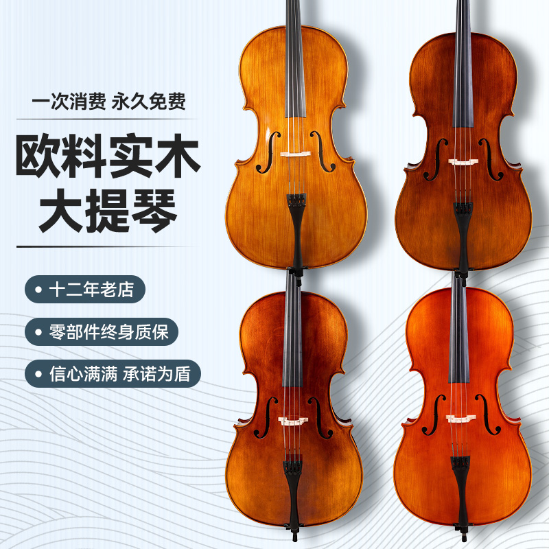梵阿玲C003手工实木大提琴初学者成人儿童练习考级入门演奏乐器