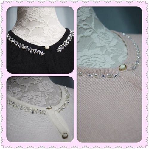 钉珠气质淑女通勤春秋款针织开衫