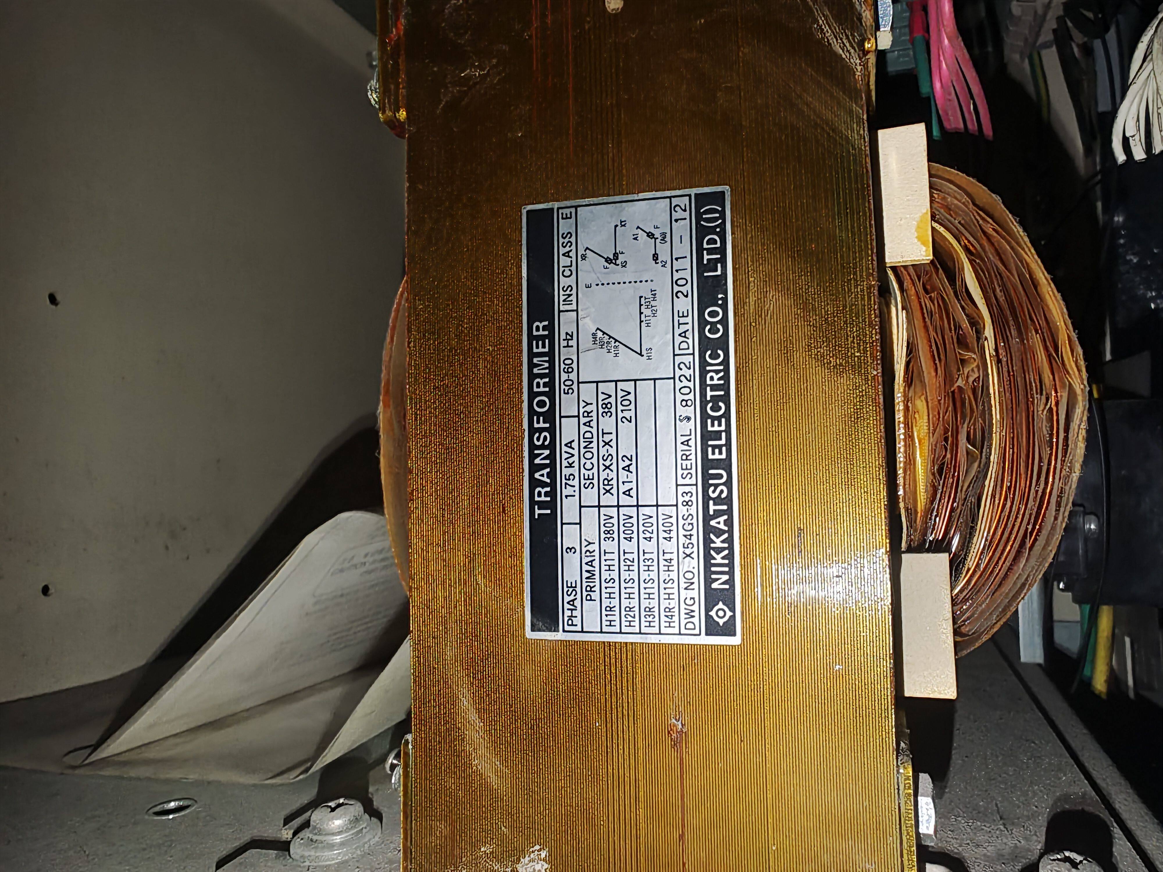 TRANSFORMER PHASE 3 X54GS-83 SERIALS 8022 三菱控制柜变压器