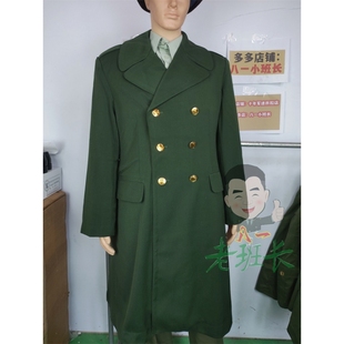 库存老式87橄榄绿马裤呢大衣 毛料带棉内胆活里拆卸毛料大衣 怀旧