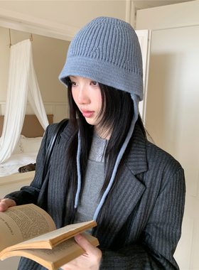 巨推荐！韩代款~两用针织护耳渔夫帽女冬护耳显脸小飞行毛线帽子