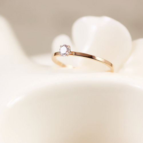 裸钻戒玫瑰金钻戒指女简单尾戒