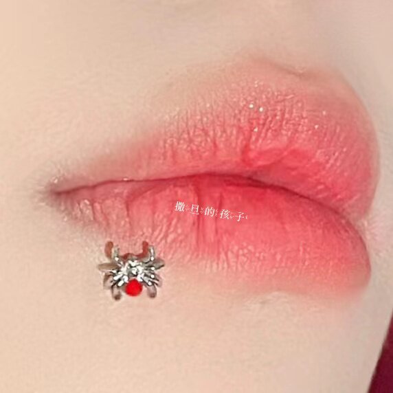 SATANS CHILD THREE-POINT SPIDER LIP STUD SPICE PUNK SWEET COOL LIP RING REPLACEMENT STUD EAR SKULL STUD PIERCING JEWELRY
