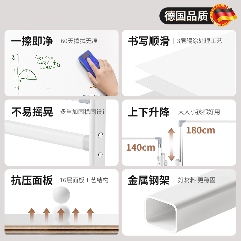 可移動辦公磁吸白板寫字板