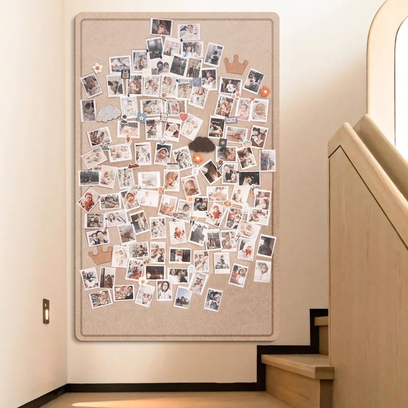 楼梯扶梯转角挂饰毛毡板照片墙背景板作品展示墙面软木板毛粘板画画作品装饰创意墙贴文化墙主题墙展示板图片