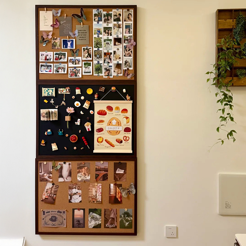 黑板软木板组合磁吸照片墙