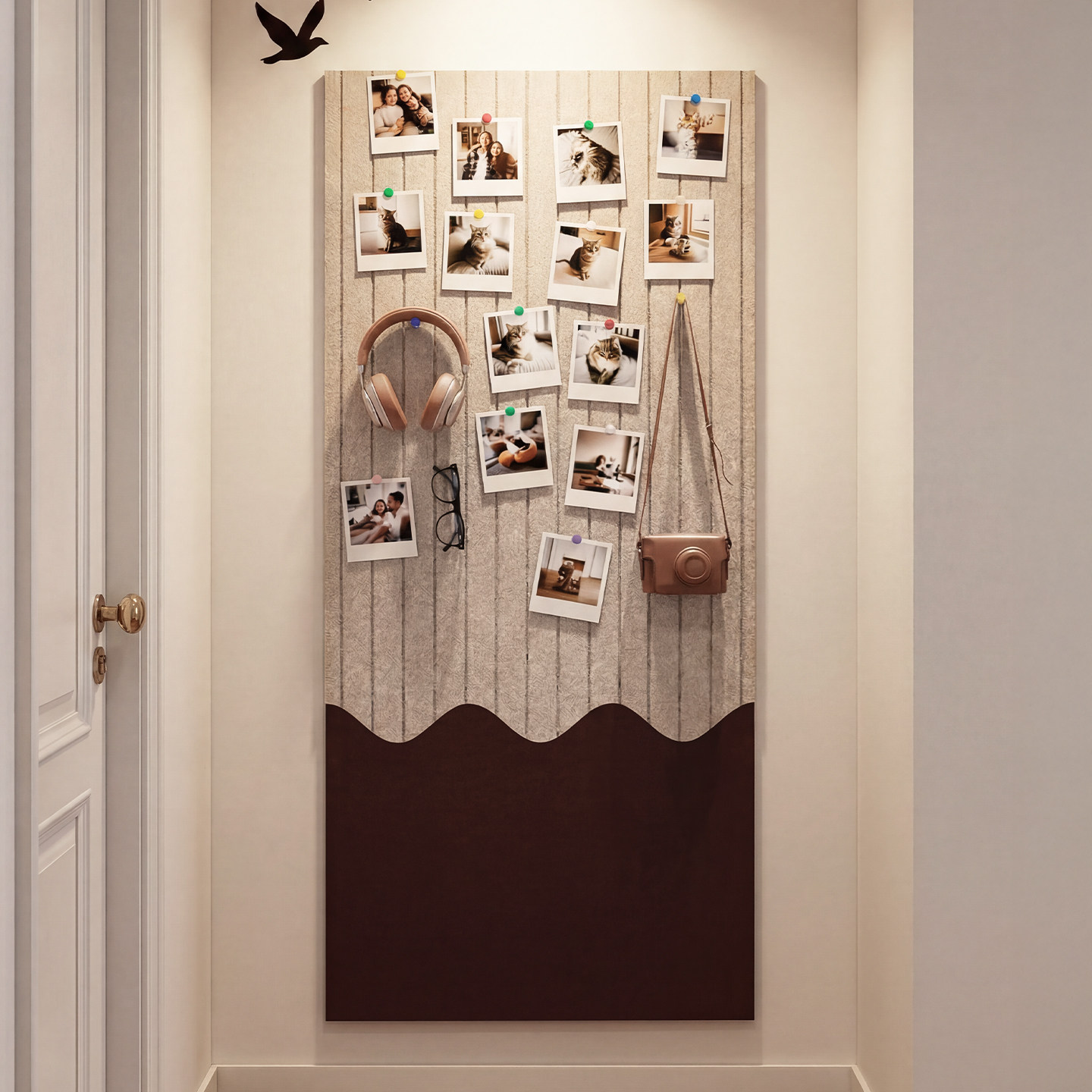 毛毡板墙贴高级感客厅照片墙背景板展示墙组合框墙面房间装饰创意软木