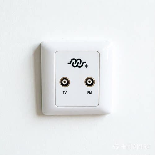 鑫迈威MW-D02TV+FM双孔终端面板有线电视终端F头插座开关家用接头