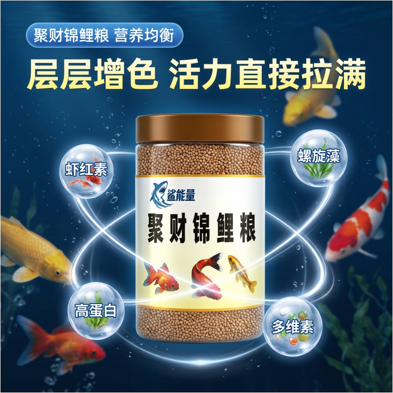 金鱼饲料高蛋白通用观赏鱼饲料小颗粒增色鱼粮锦鲤鱼专用型饲料
