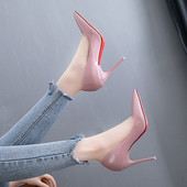 31小码 48反串高跟鞋 女细跟百搭职业性感尖头单鞋 50码 特大码