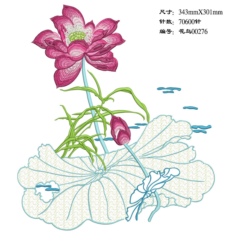 仿苏绣插针牡丹纹样大全电脑刺绣花制版打版打带电子emb现成版dst