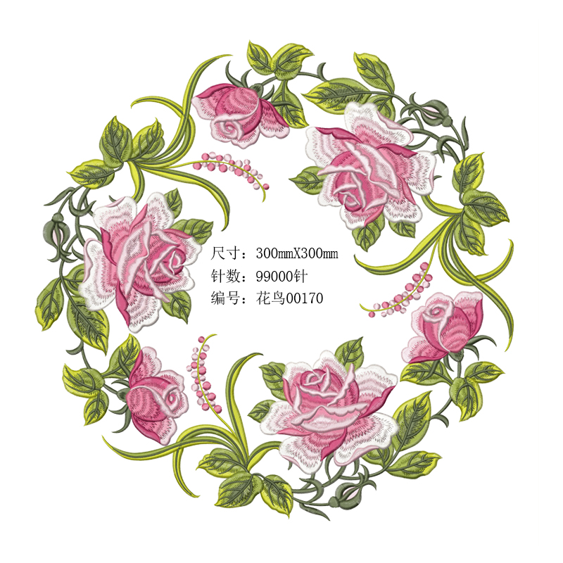 中国风民俗传统花纹图案服饰电脑刺绣花制版打版打带 emb格式素材