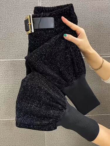 自然腰休闲百搭九分裤