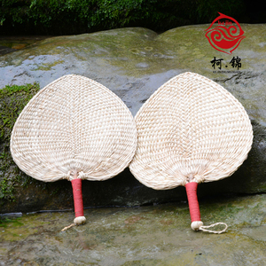 柯锦 精品手工棕叶蒲扇 棕蒲扇 棕扇子 草编扇子 桃心扇 两把包邮