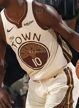 Nike NBA 男子吉金州勇士队球衣10号 无袖简约篮球背心HM5981-125