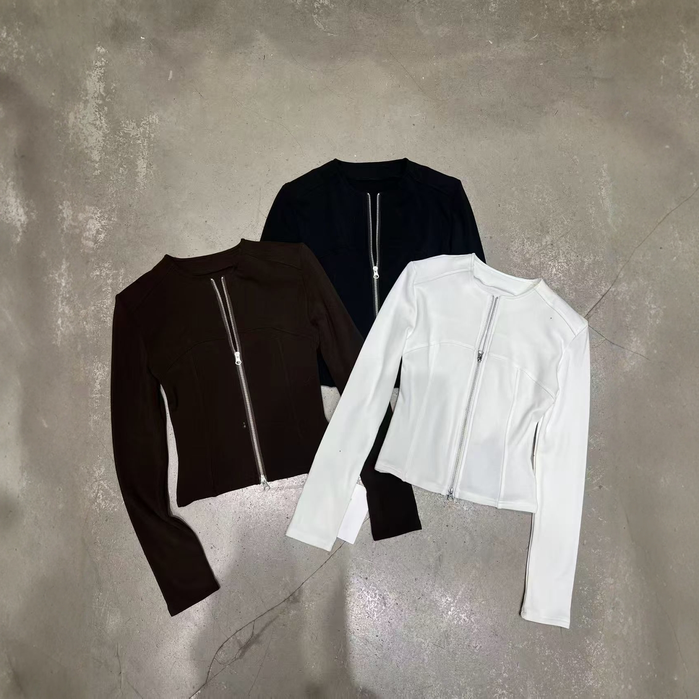 LIAN里安2025秋冬新款韩版小众设计双拉链修身显瘦百搭开衫上衣