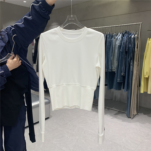 欧货2026春季新款韩版圆领套头设计感收腰显瘦百搭休闲短款卫衣潮